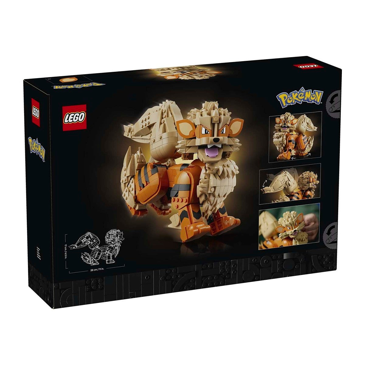 LEGO Pokémon Torko set box, showing the assembled brick-built Torko character on a black background with LEGO and Pokémon logos visible.