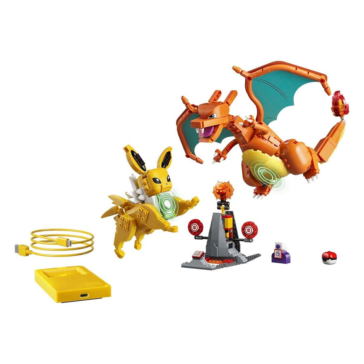Toy figure set with two characters and accessories on a white background