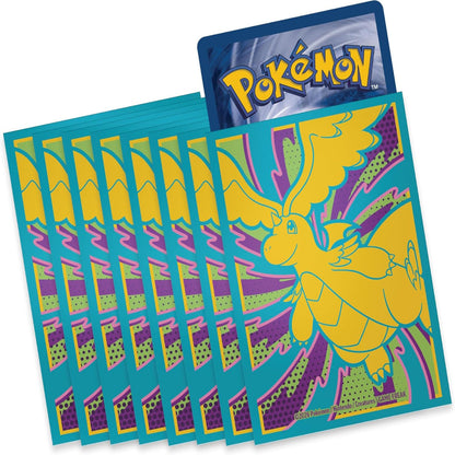 Pokémon trading card packs with a prominent card featuring a dragon-like creature.