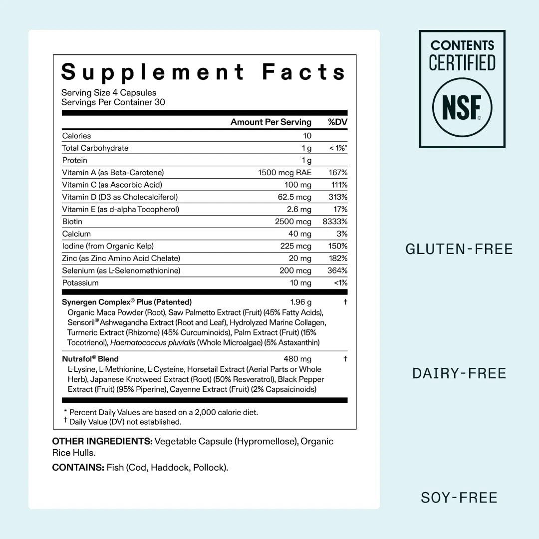 Nutrafol Women's Balance dietary supplement container with capsules on a white background