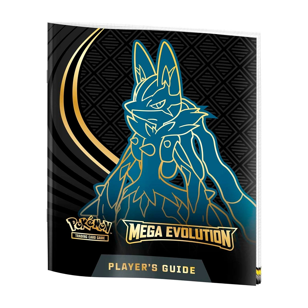 Pokémon Mega Evolution Player's Guide with a blue creature illustration on a black background