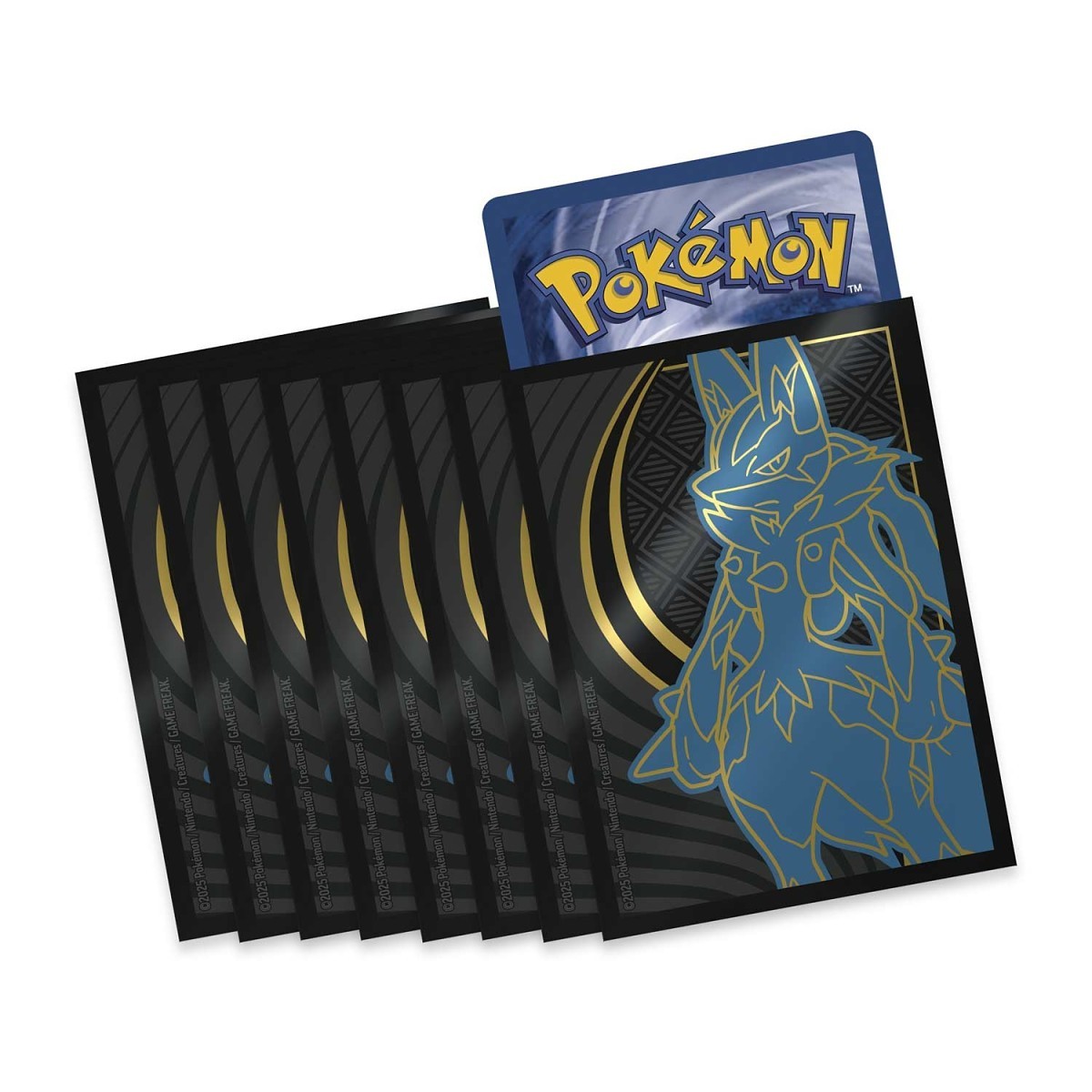 Pokémon trading card with a blue creature illustration on a black background
