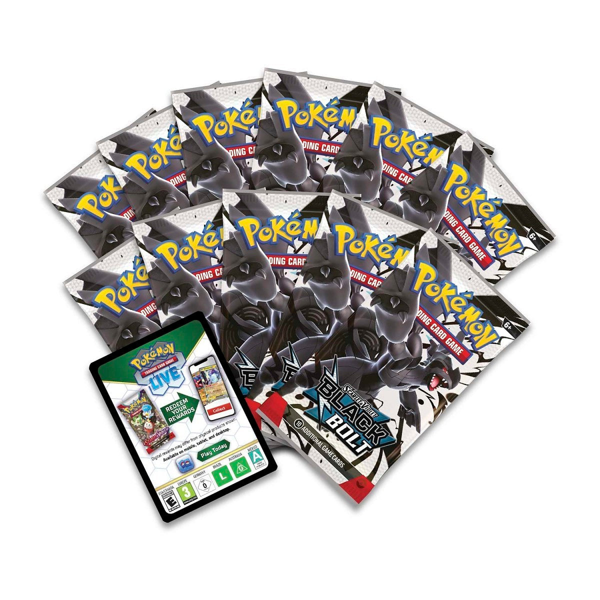 Collection of Pokémon trading card packs on a white background