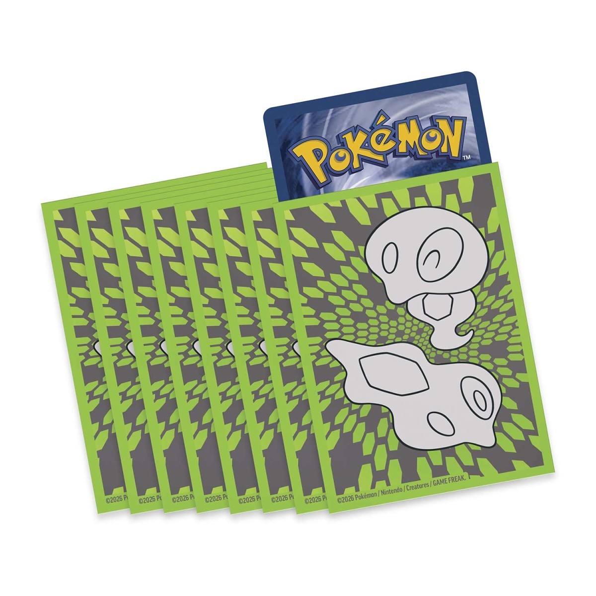 Pokémon trading card with green and gray pattern on a white background