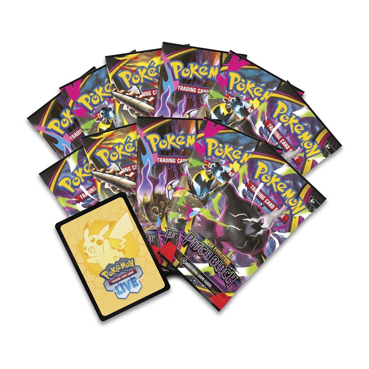 Collection of Pokémon trading card packs on a white background