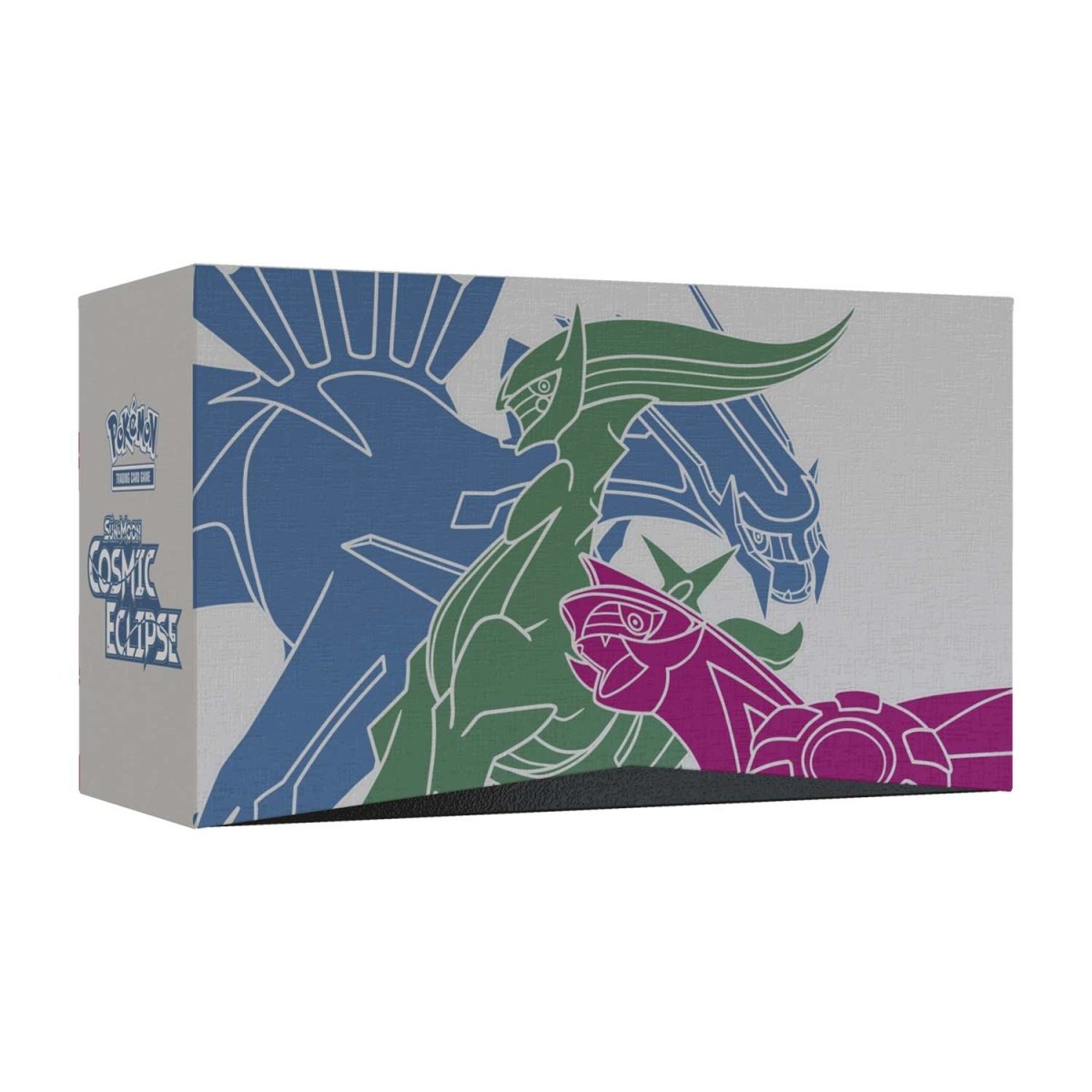 Cardboard box with colorful dragon design and 'Cosmic Eclipse' text on a white background
