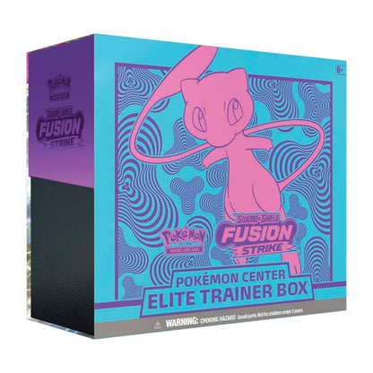 Pokémon Center Elite Trainer Box packaging with a pink character on a blue and purple background