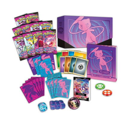Collection of Pokémon trading cards and accessories on a white background