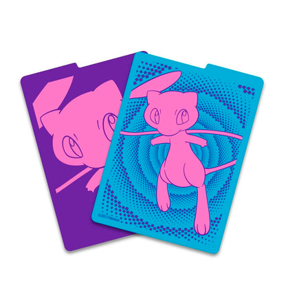 Two trading cards featuring a pink creature on a white background