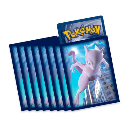 Pokémon trading card packs with Mew character on a white background
