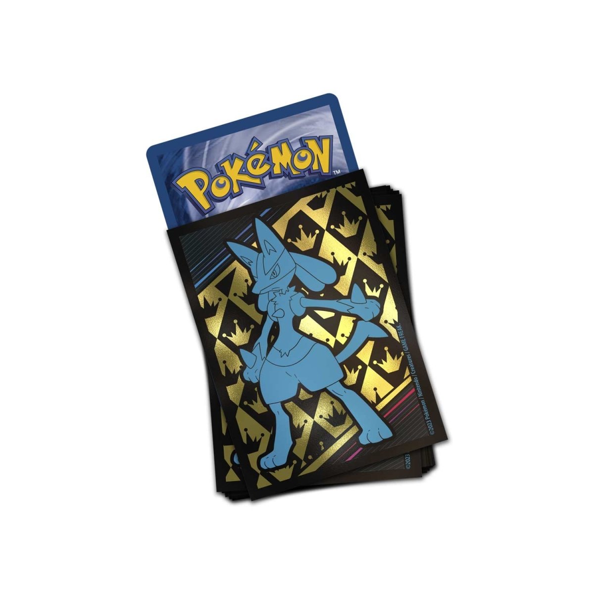 Pokémon trading card with a blue character on a black background, featuring the Pokémon logo.