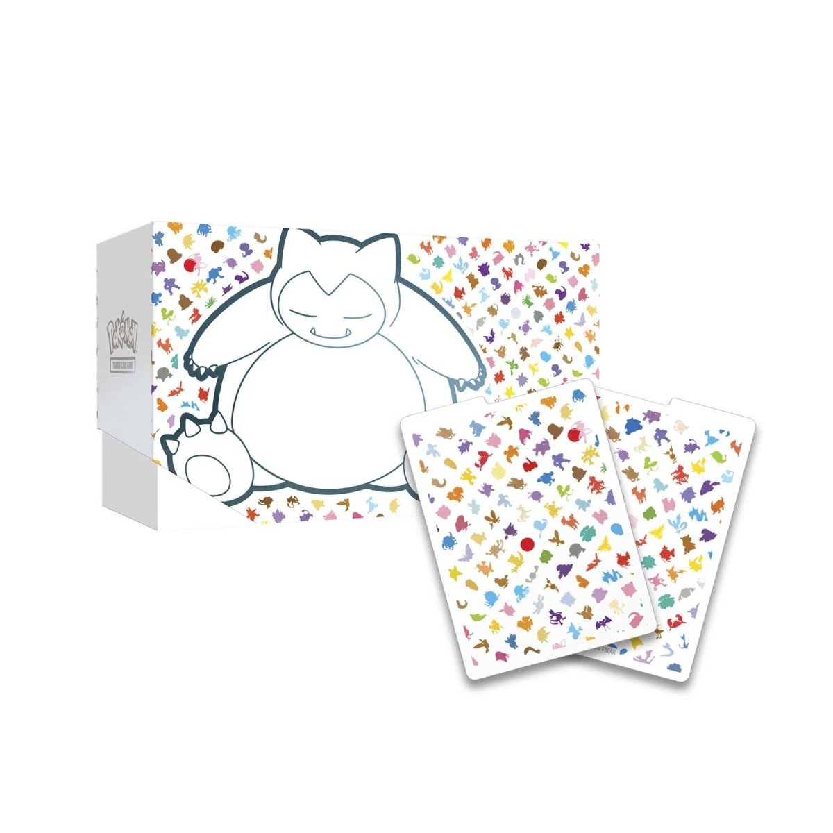 Set of trading cards with character design on a white background