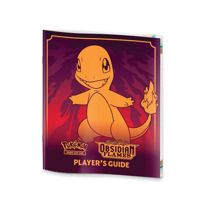 Pokémon Obsidian Flames Player's Guide with Charmander on a purple background