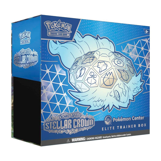 Pokémon Trading Card Game Elite Trainer Box packaging with a blue and white design.